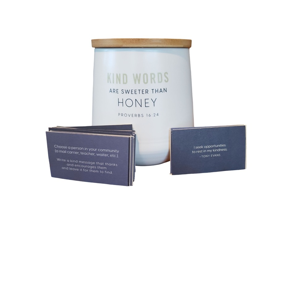 DaySpring Tony Evans Honey Promise Jar Proverbs 16:24 Ceramic Jar with Cards